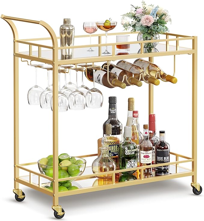 Amazon Exclusive 21 Off VASAGLE Gold Bar Cart DealWap