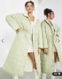 75% Off ASOS Edition Quilted Coat in Sage Green – Only $55!