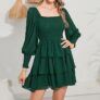 Radiant Chic! 47% OFF Byinns Square Neck Ruffle Dress!