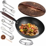 Amazon Special: 43% Off Leidawn 12.8″ Carbon Steel Wok Set!